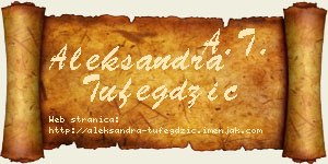 Aleksandra Tufegdžić vizit kartica